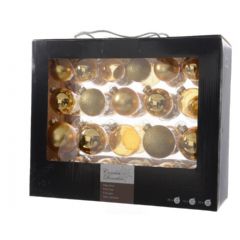 Kaemingk Glass Christmas Tree Baubles 42 Pack - Light Gold